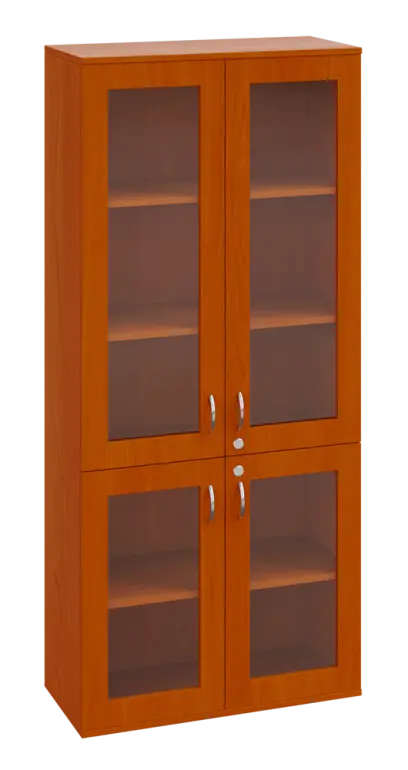 SPO 33 skříň 4-dveřová/ sklo lamino - třešeň šumavská